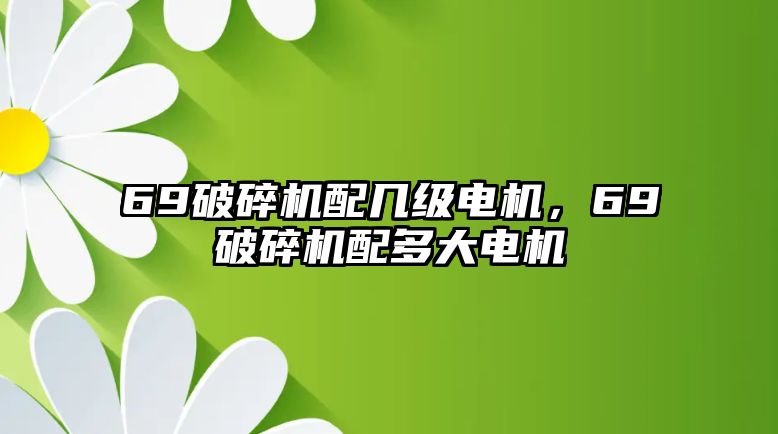 69破碎機配幾級電機，69破碎機配多大電機