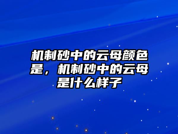 機制砂中的云母顏色是，機制砂中的云母是什么樣子