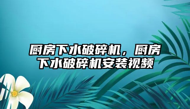 廚房下水破碎機，廚房下水破碎機安裝視頻