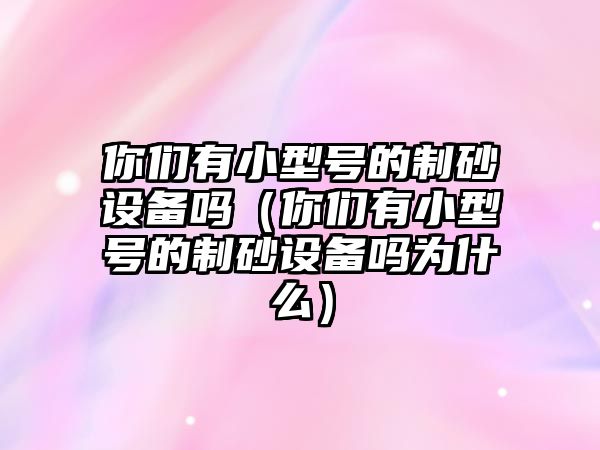 你們有小型號的制砂設(shè)備嗎（你們有小型號的制砂設(shè)備嗎為什么）