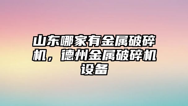 山東哪家有金屬破碎機，德州金屬破碎機設(shè)備