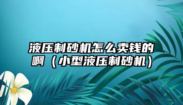 液壓制砂機怎么賣錢的?。ㄐ⌒鸵簤褐粕皺C）