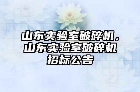 山東實驗室破碎機，山東實驗室破碎機招標公告