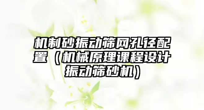 機制砂振動篩網孔徑配置（機械原理課程設計振動篩砂機）