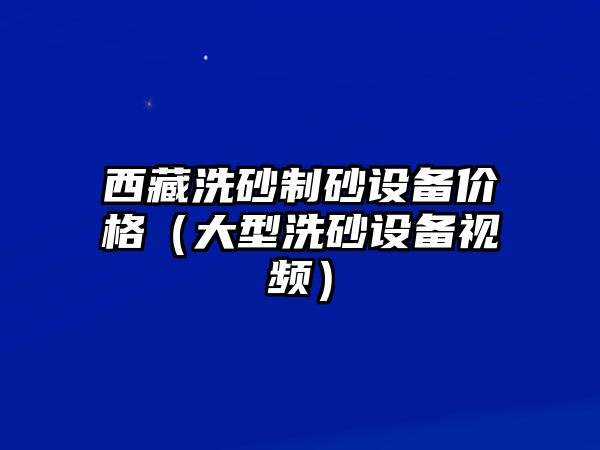 西藏洗砂制砂設備價格（大型洗砂設備視頻）