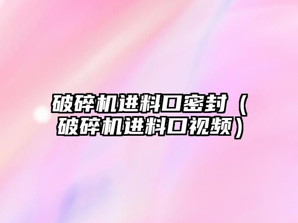 破碎機進料口密封（破碎機進料口視頻）