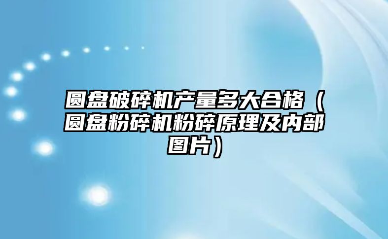 圓盤破碎機產量多大合格（圓盤粉碎機粉碎原理及內部圖片）