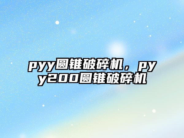 pyy圓錐破碎機，pyy200圓錐破碎機