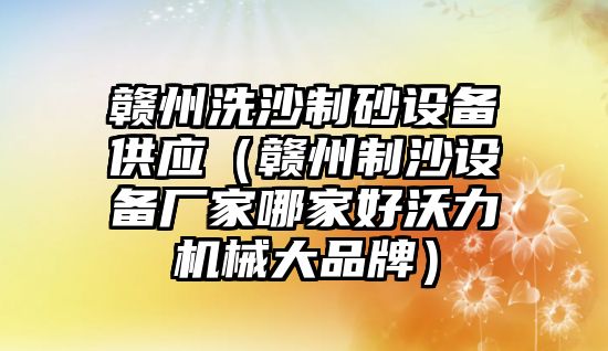 贛州洗沙制砂設備供應（贛州制沙設備廠家哪家好沃力機械大品牌）