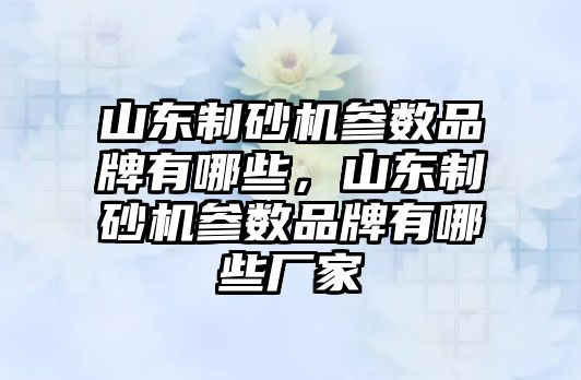 山東制砂機參數品牌有哪些，山東制砂機參數品牌有哪些廠家