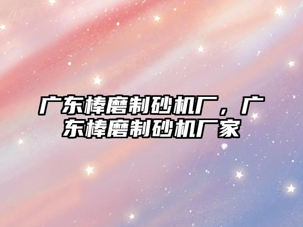 廣東棒磨制砂機廠，廣東棒磨制砂機廠家