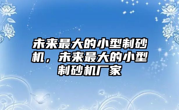 未來最大的小型制砂機，未來最大的小型制砂機廠家