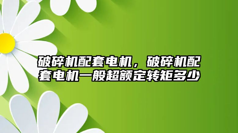 破碎機配套電機，破碎機配套電機一般超額定轉矩多少