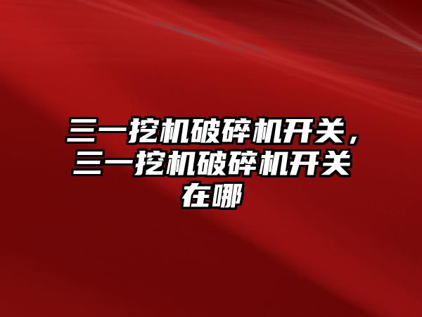 三一挖機破碎機開關，三一挖機破碎機開關在哪