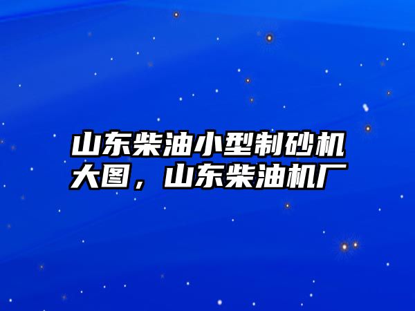 山東柴油小型制砂機(jī)大圖，山東柴油機(jī)廠