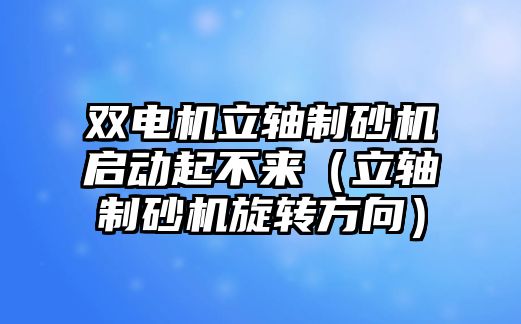 雙電機立軸制砂機啟動起不來（立軸制砂機旋轉方向）