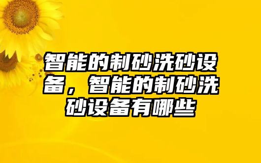 智能的制砂洗砂設(shè)備，智能的制砂洗砂設(shè)備有哪些