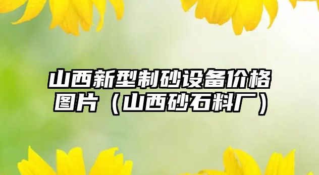 山西新型制砂設備價格圖片（山西砂石料廠）