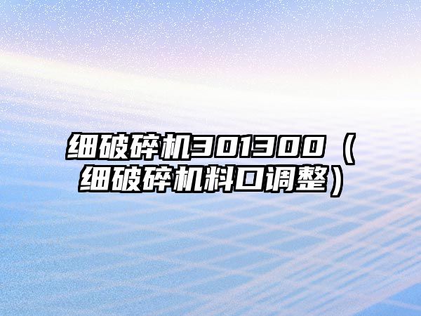 細破碎機301300（細破碎機料口調整）