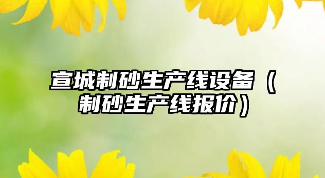 宣城制砂生產線設備（制砂生產線報價）