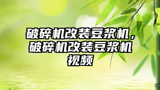 破碎機改裝豆漿機，破碎機改裝豆漿機視頻