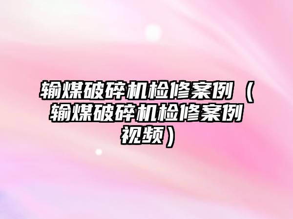 輸煤破碎機檢修案例（輸煤破碎機檢修案例視頻）