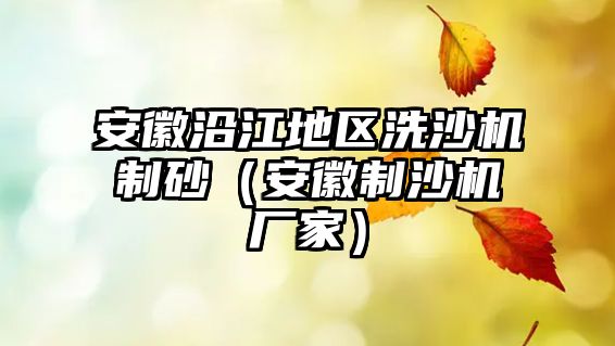 安徽沿江地區洗沙機制砂（安徽制沙機廠家）