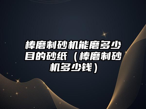 棒磨制砂機能磨多少目的砂紙（棒磨制砂機多少錢）