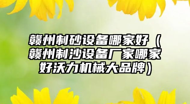 贛州制砂設備哪家好（贛州制沙設備廠家哪家好沃力機械大品牌）