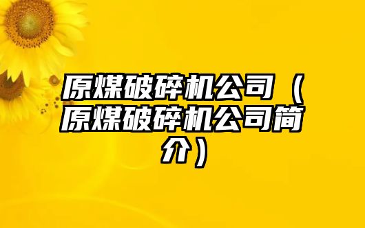 原煤破碎機公司（原煤破碎機公司簡介）