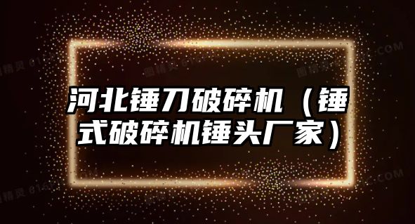 河北錘刀破碎機（錘式破碎機錘頭廠家）