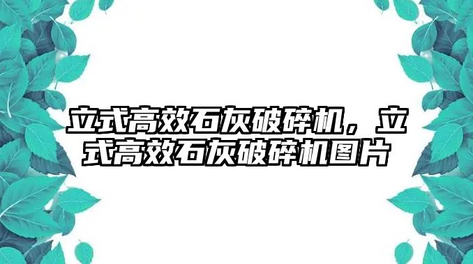 立式高效石灰破碎機，立式高效石灰破碎機圖片