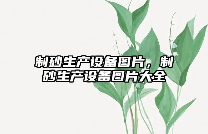 制砂生產設備圖片，制砂生產設備圖片大全