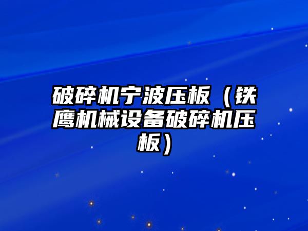 破碎機寧波壓板（鐵鷹機械設備破碎機壓板）