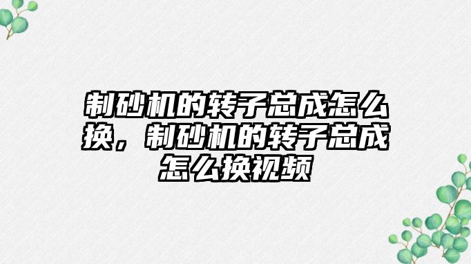 制砂機的轉子總成怎么換，制砂機的轉子總成怎么換視頻