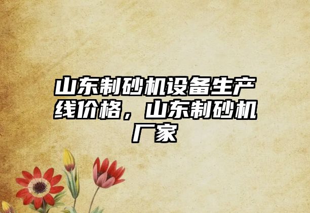 山東制砂機設備生產線價格，山東制砂機廠家