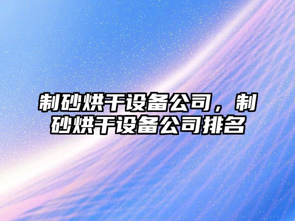 制砂烘干設備公司，制砂烘干設備公司排名