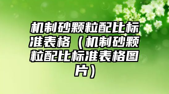 機制砂顆粒配比標準表格（機制砂顆粒配比標準表格圖片）