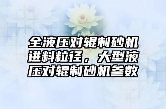 全液壓對輥制砂機進料粒徑，大型液壓對輥制砂機參數