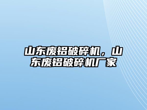 山東廢鋁破碎機，山東廢鋁破碎機廠家