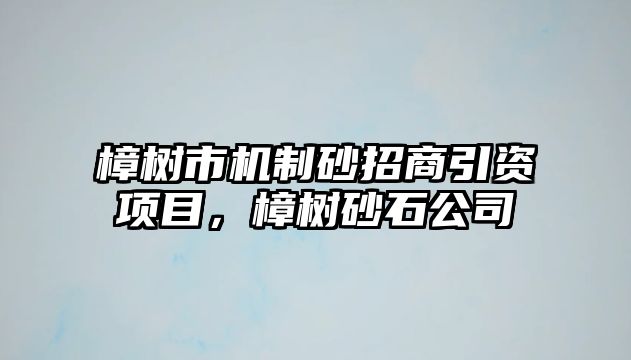 樟樹市機(jī)制砂招商引資項目，樟樹砂石公司