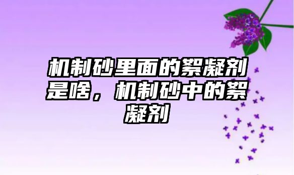 機制砂里面的絮凝劑是啥，機制砂中的絮凝劑