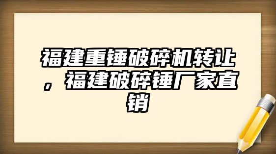 福建重錘破碎機(jī)轉(zhuǎn)讓，福建破碎錘廠家直銷