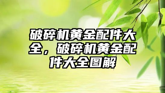 破碎機黃金配件大全，破碎機黃金配件大全圖解