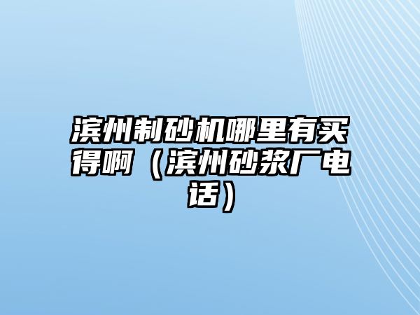 濱州制砂機哪里有買得啊（濱州砂漿廠電話）