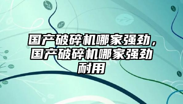 國產(chǎn)破碎機哪家強勁，國產(chǎn)破碎機哪家強勁耐用