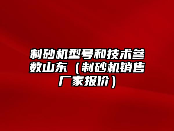 制砂機型號和技術參數山東（制砂機銷售廠家報價）