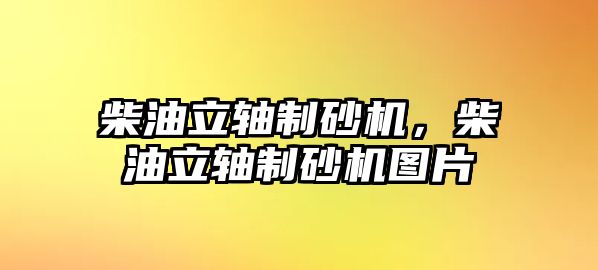 柴油立軸制砂機，柴油立軸制砂機圖片