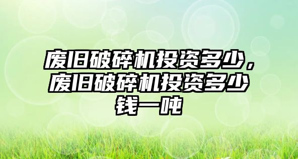 廢舊破碎機投資多少，廢舊破碎機投資多少錢一噸