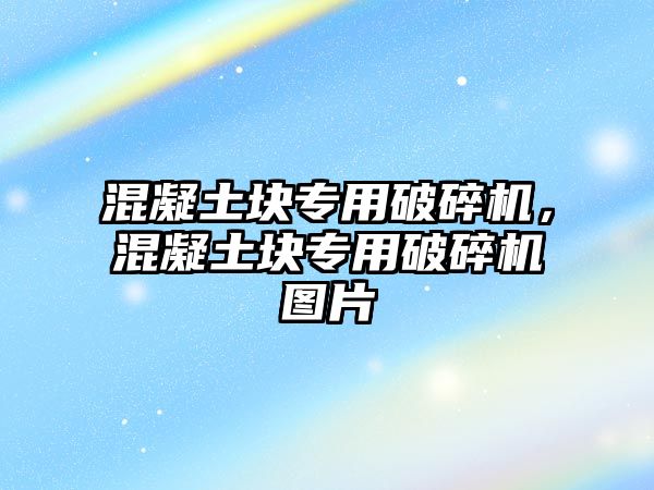 混凝土塊專用破碎機，混凝土塊專用破碎機圖片